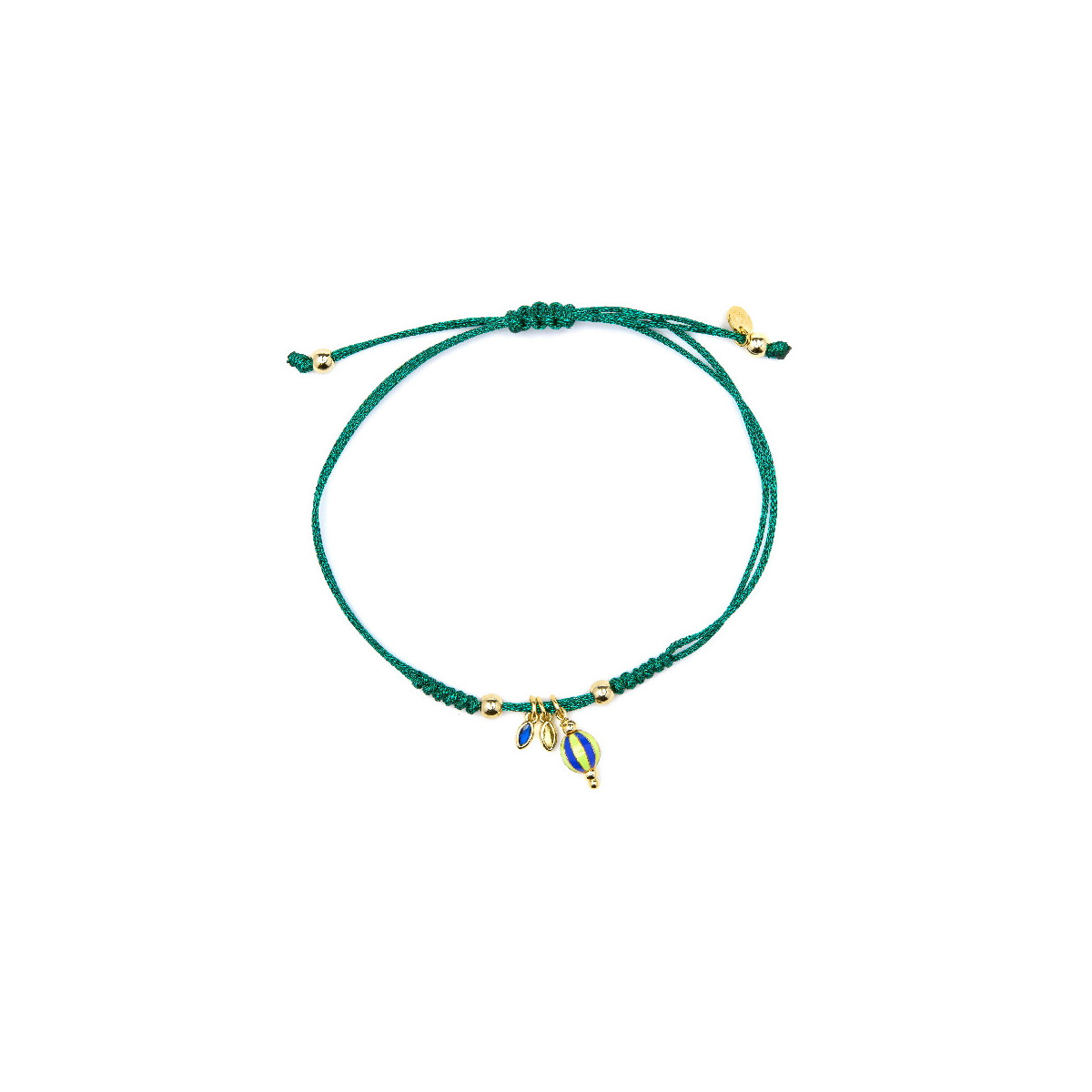 Pulsera Luxenter Shaylon plata 925 dorada con piedras de colores y macramé