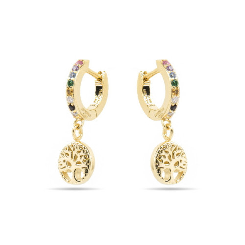 Pendientes Luxenter Arbol de la Vida plata 925 dorado