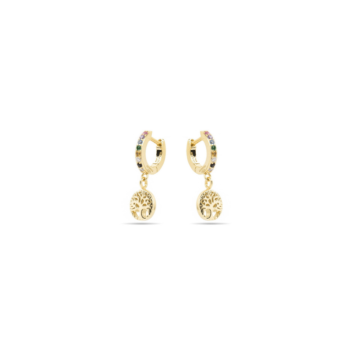 Pendientes Luxenter Arbol de la Vida plata 925 dorado