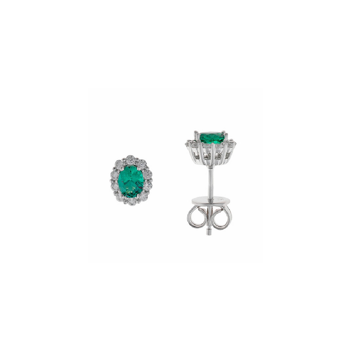 Pendientes Salvatore plata 925 circonita verde esmeralda