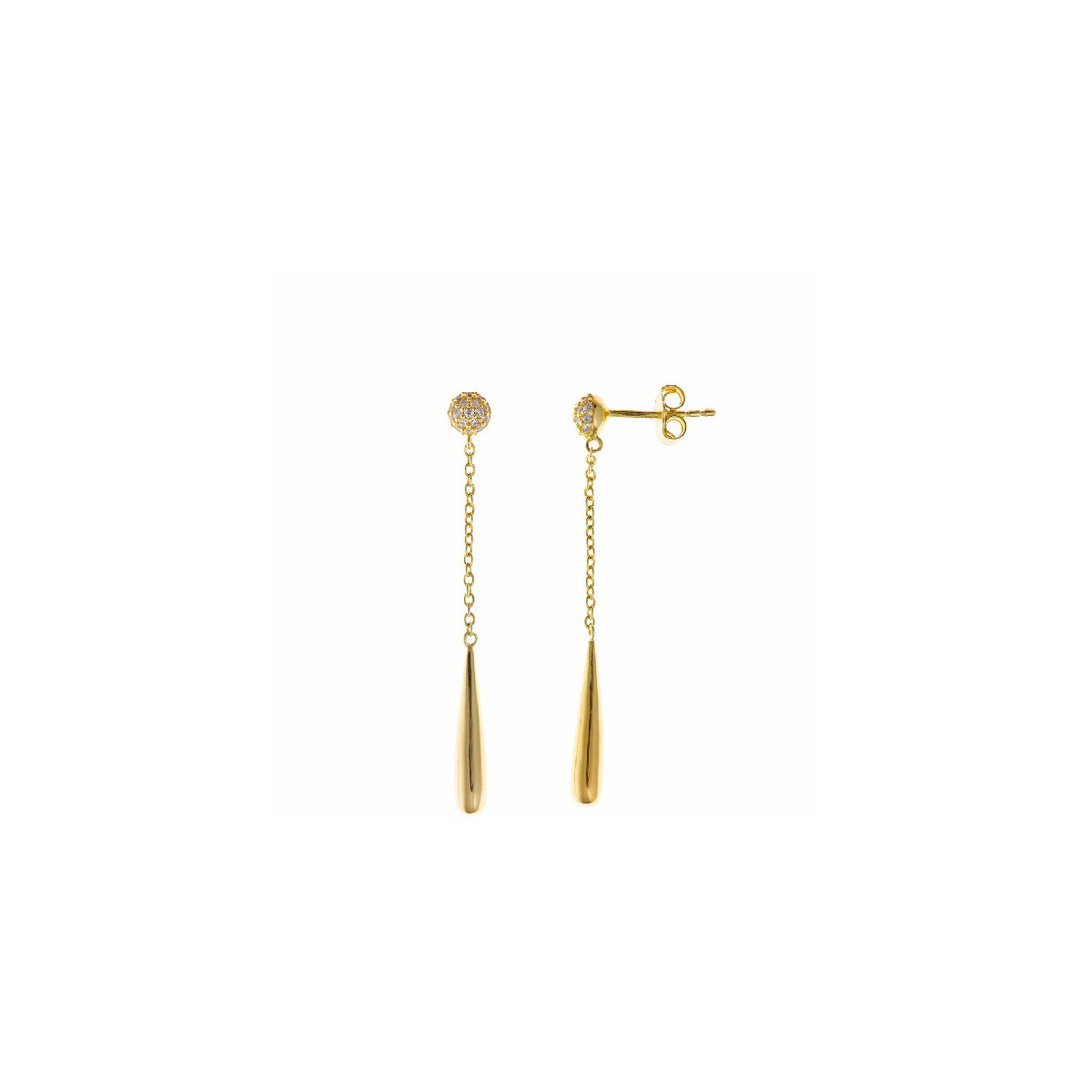 Pendientes Salvatore plata 925 dorados circonita